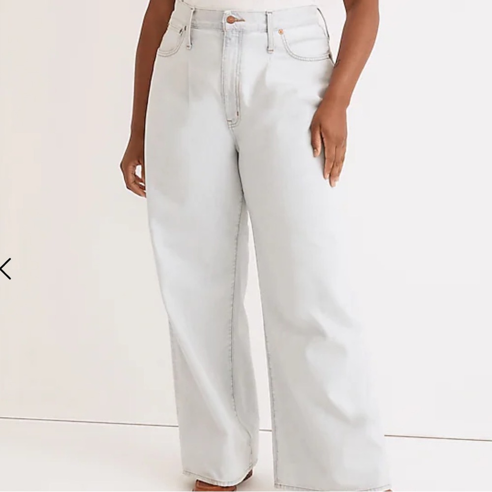 MADEWELL Superwide-Leg Jeans in Olcott Wash: Pleated Edition size 25